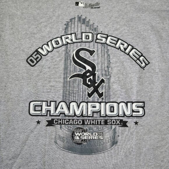 VINTAGE 2005 Chicago White Sox World Series Champions T-Shirt Size Large Gray - Picture 3 of 11